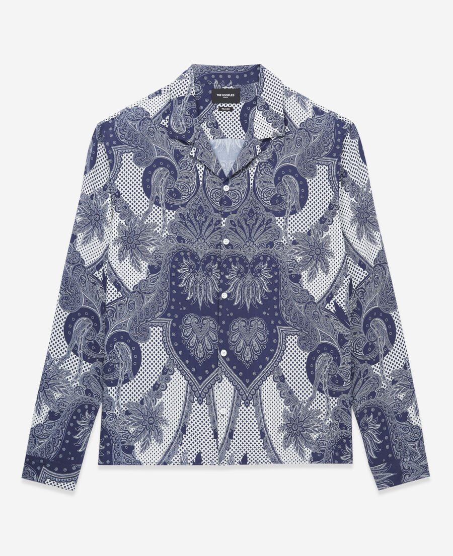 The Kooples HOMME BLUE chemise col requin bleue