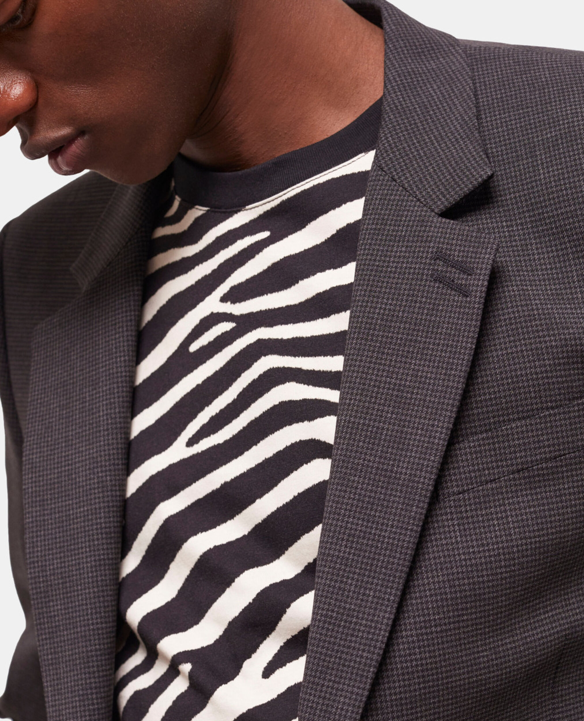 Wool suit jacket, BLACK GREY, hi-res image number null