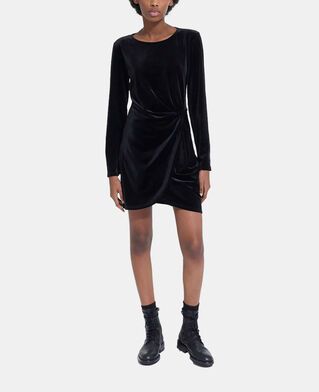 The Kooples FEMME BLACK robe courte en velours noire