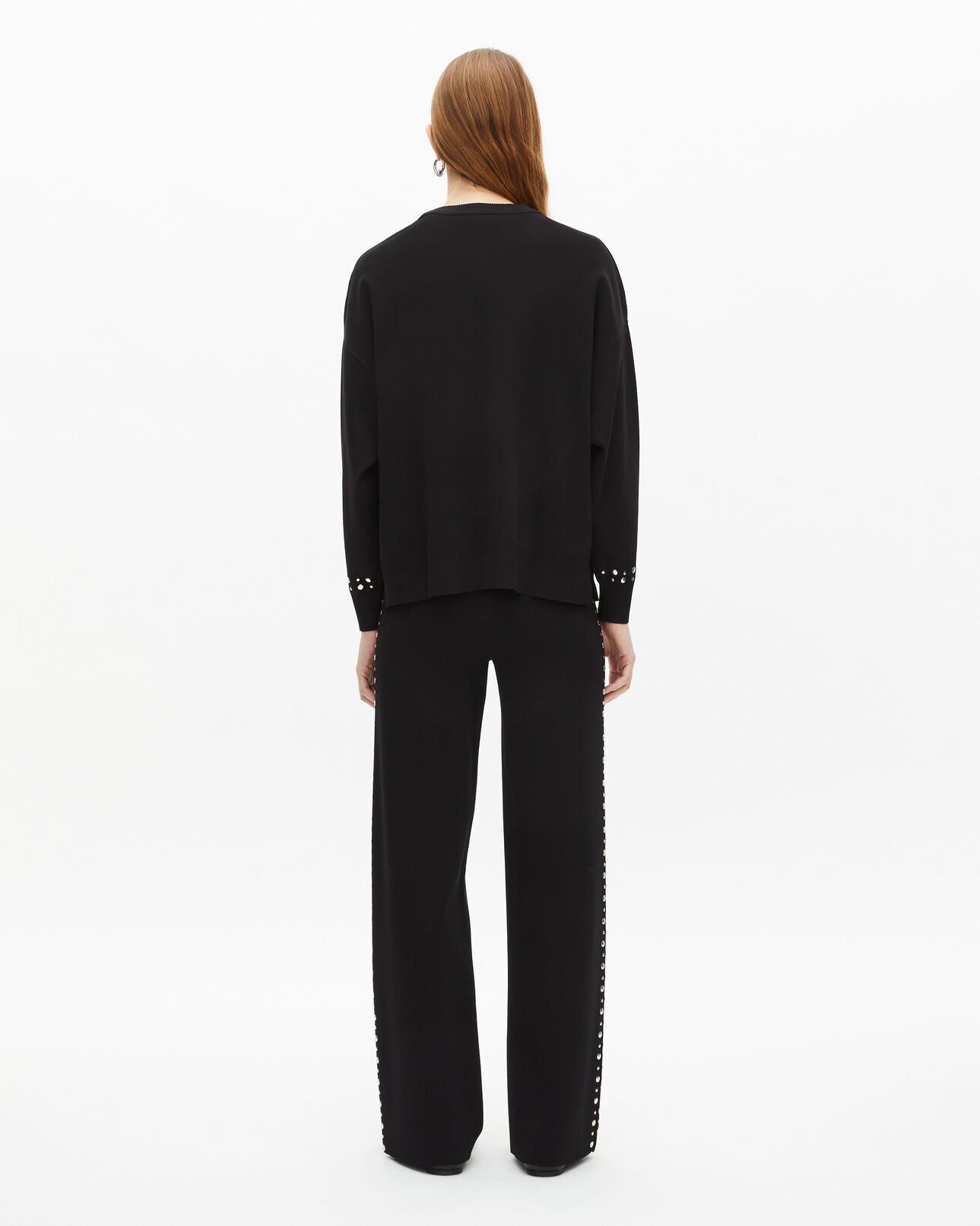 The Kooples FEMME BLACK sweatshirt avec studs noir