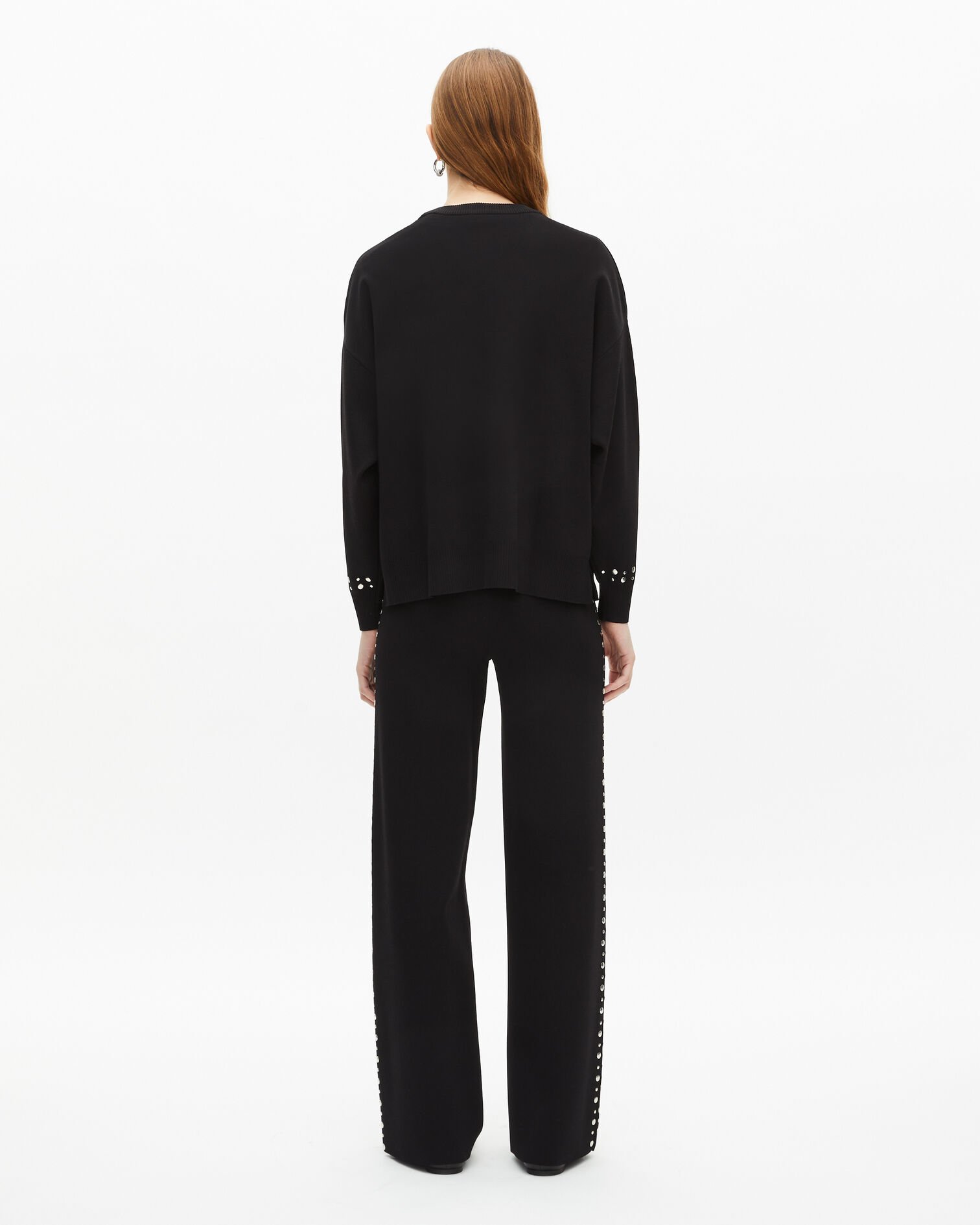 Sweatshirt avec studs noir, BLACK, hi-res image number null