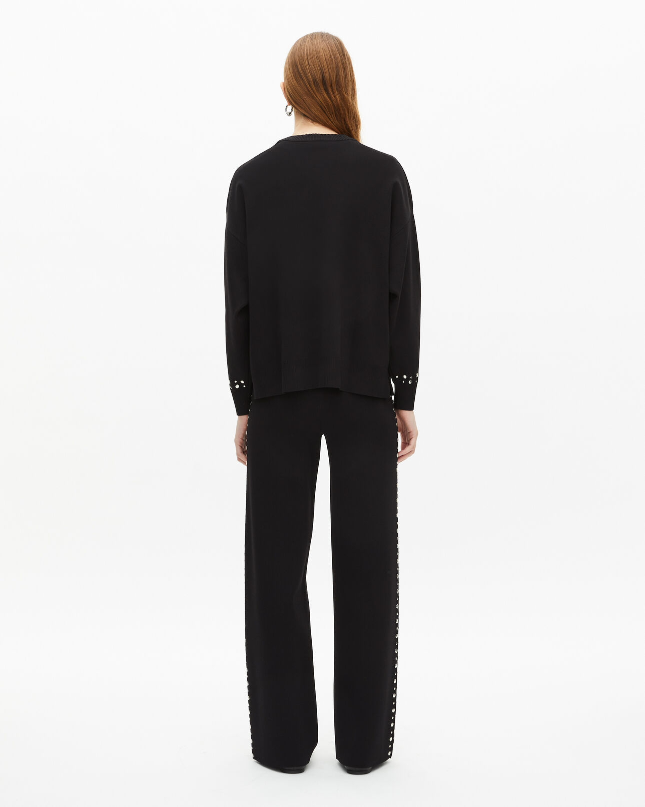 The Kooples MUJER BLACK sudadera negra con tachuelas
