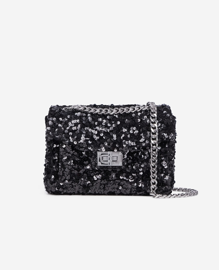 The Kooples DAMEN BLACK schwarze, weiche tasche emily mit pailletten