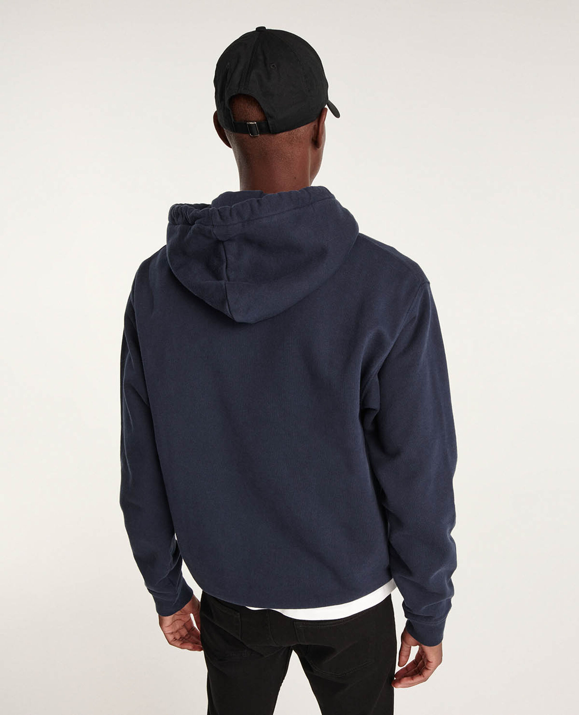 Sweat bleu marine à capuche imprimé, NAVY, hi-res image number null