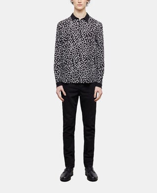 The Kooples H BLACK WHITE printed classic-collar shirt