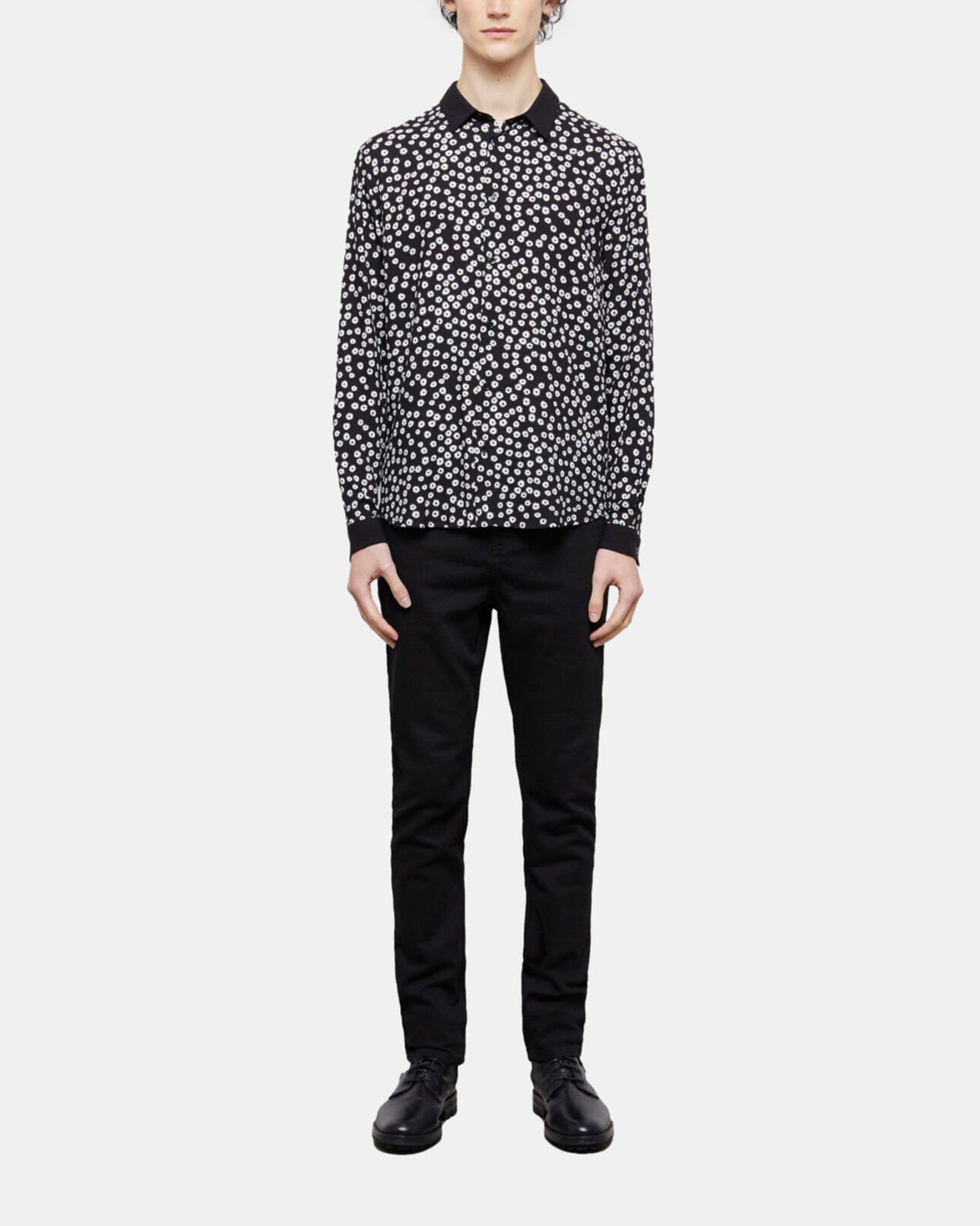 The Kooples HOMME BLACK WHITE chemise col classique imprimée
