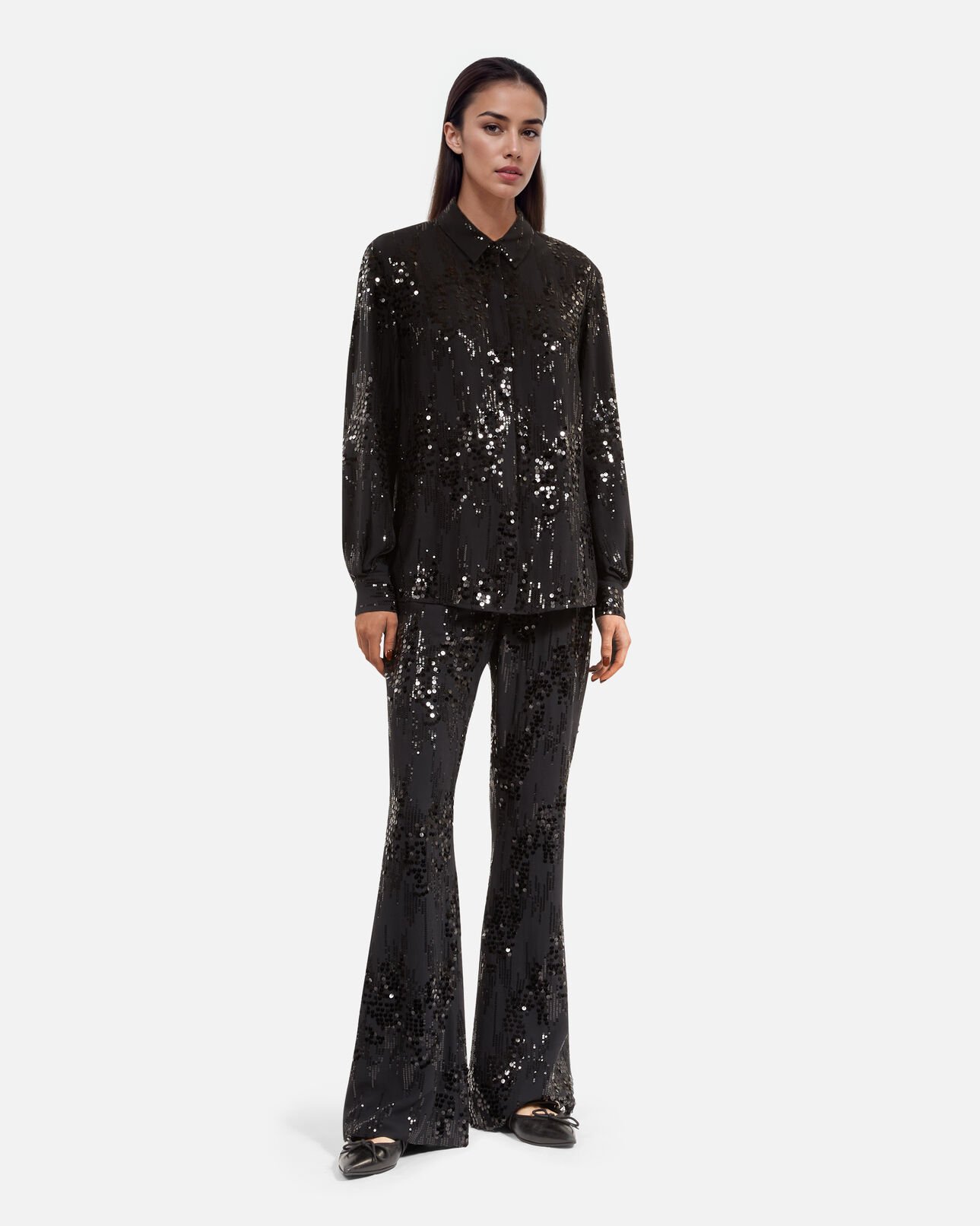 The Kooples FEMME BLACK chemise à sequins noire