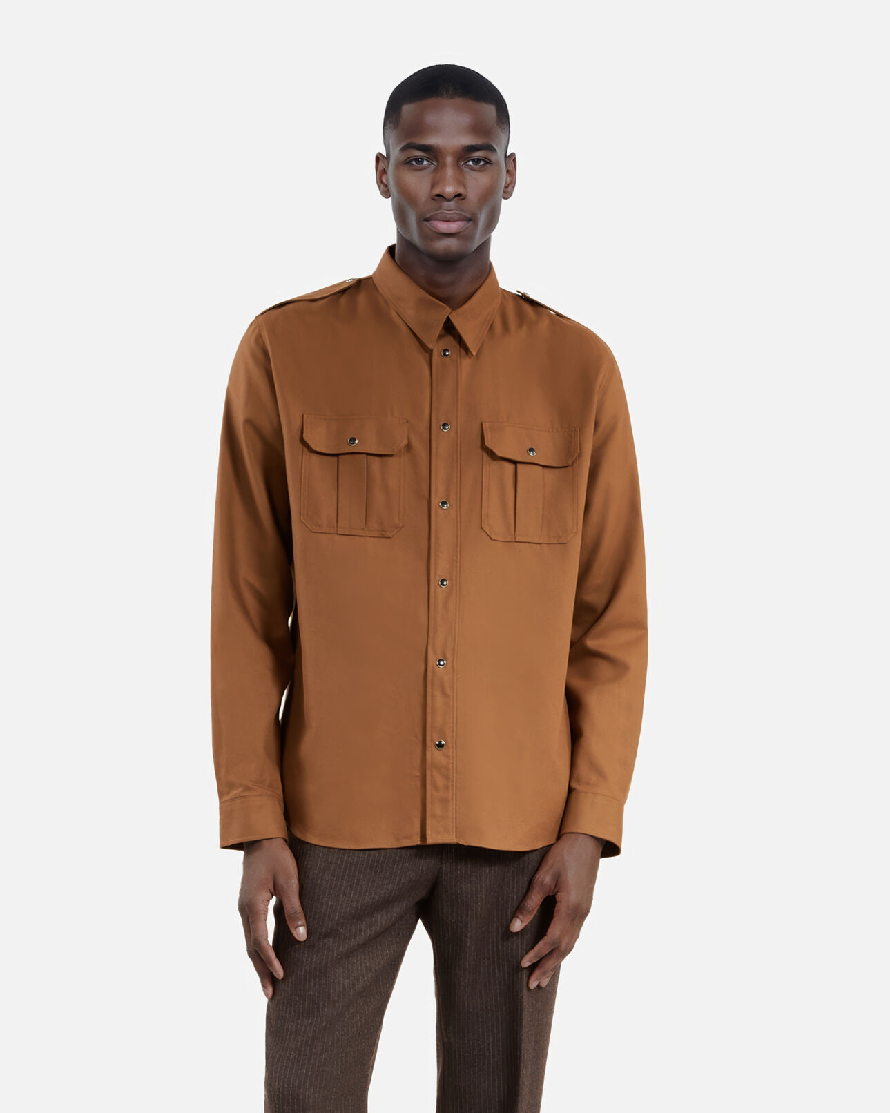 The Kooples HERREN CLASSIC BROWN braunes hemd