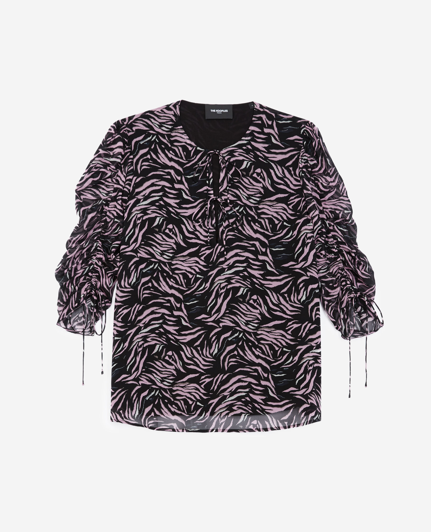 Flowing black and pink zebra-print top