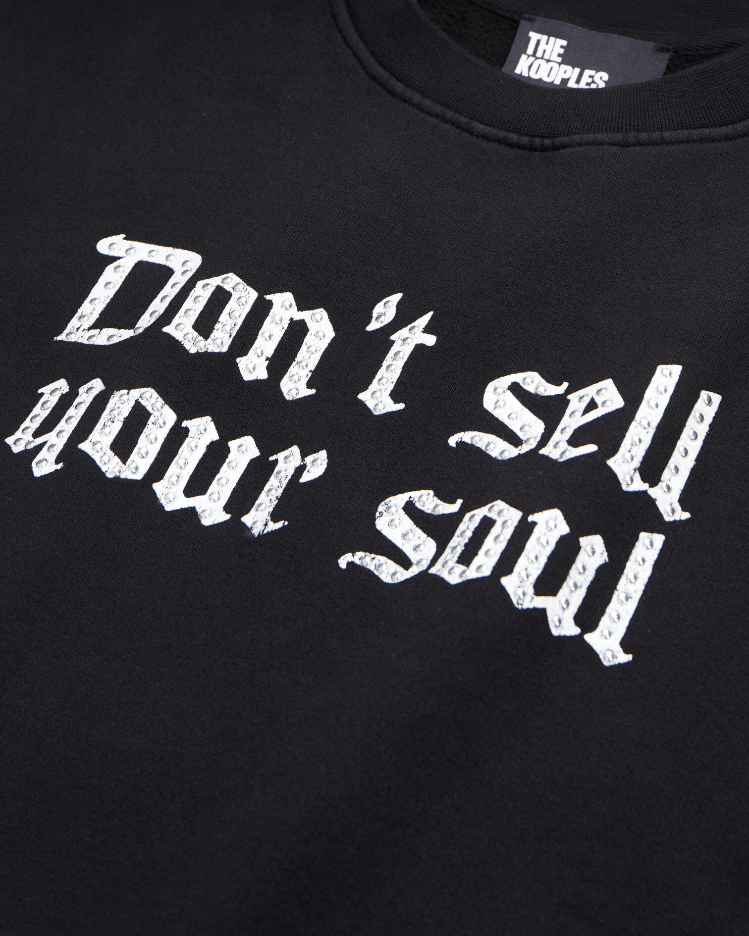 Black sweatshirt with Don't sell your soul serigraphy, BLACK, hi-res image number null