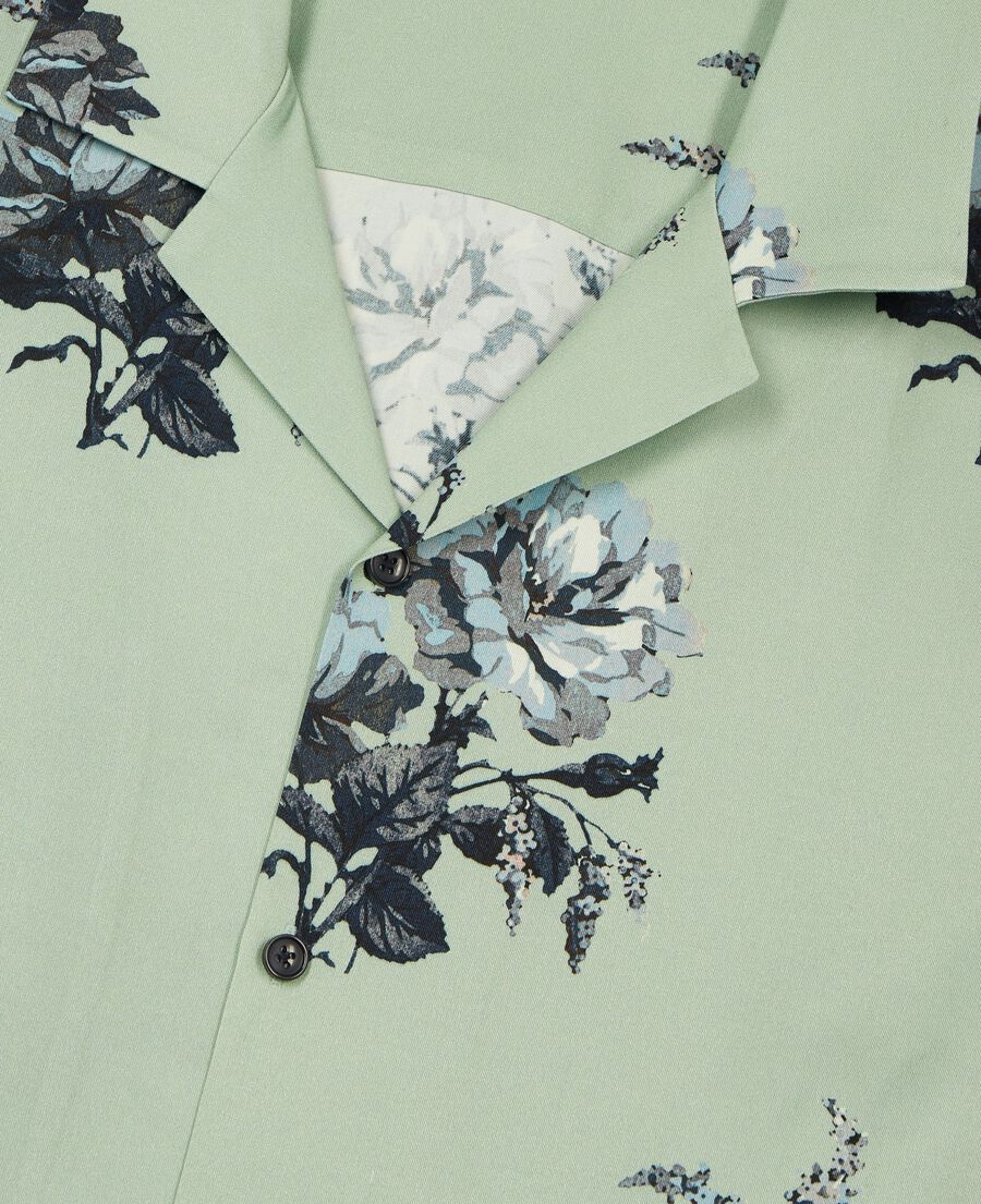 The Kooples MEN GREEN NAVY green floral print short-sleeve shirt