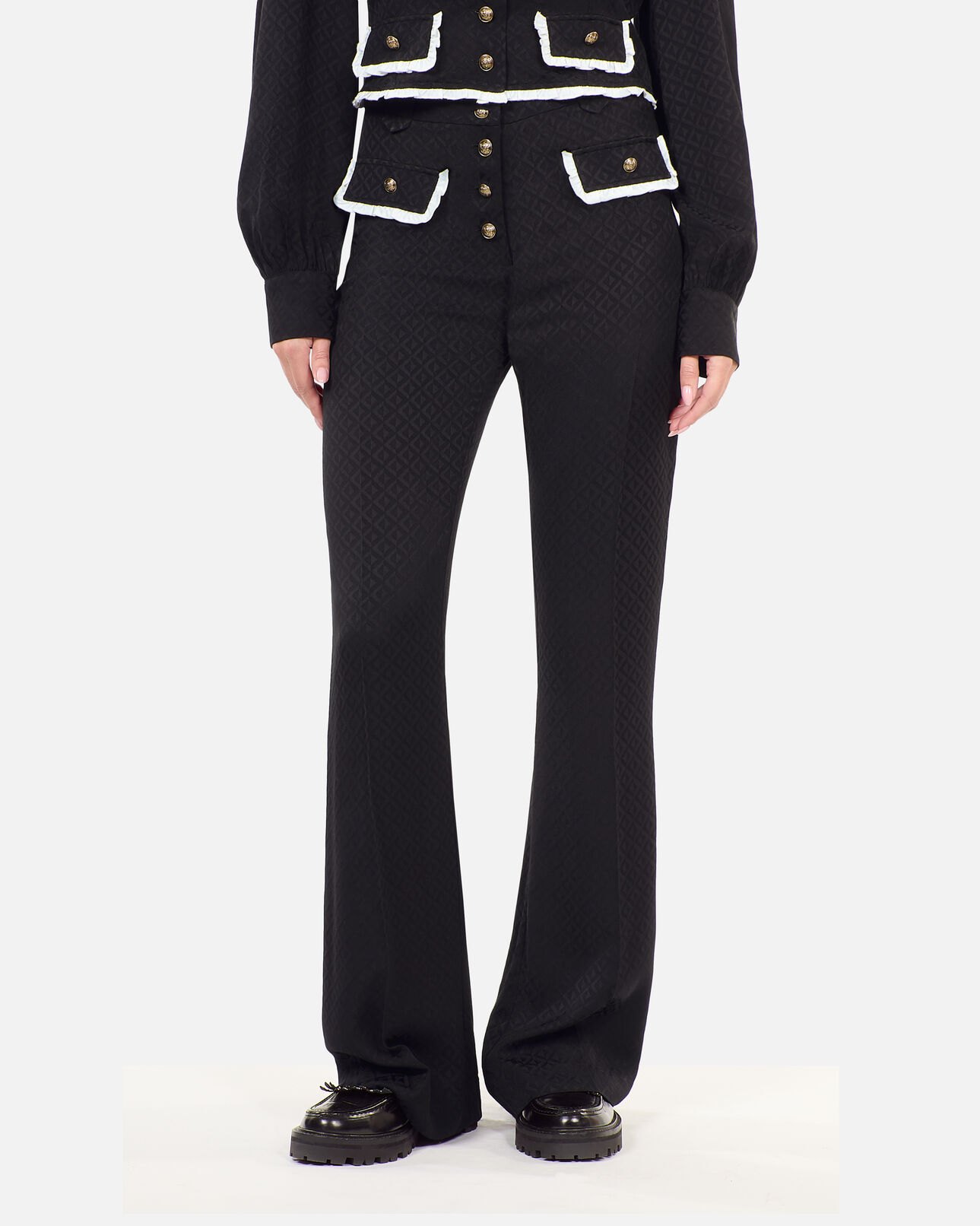 The Kooples FEMME BLACK pantalon flare noir