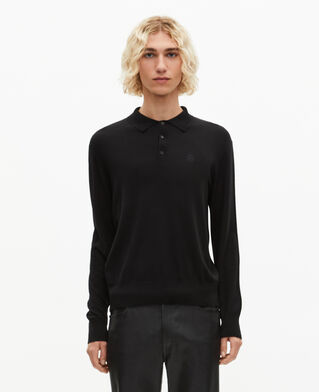 The Kooples MEN BLACK black merino wool polo-neck sweater