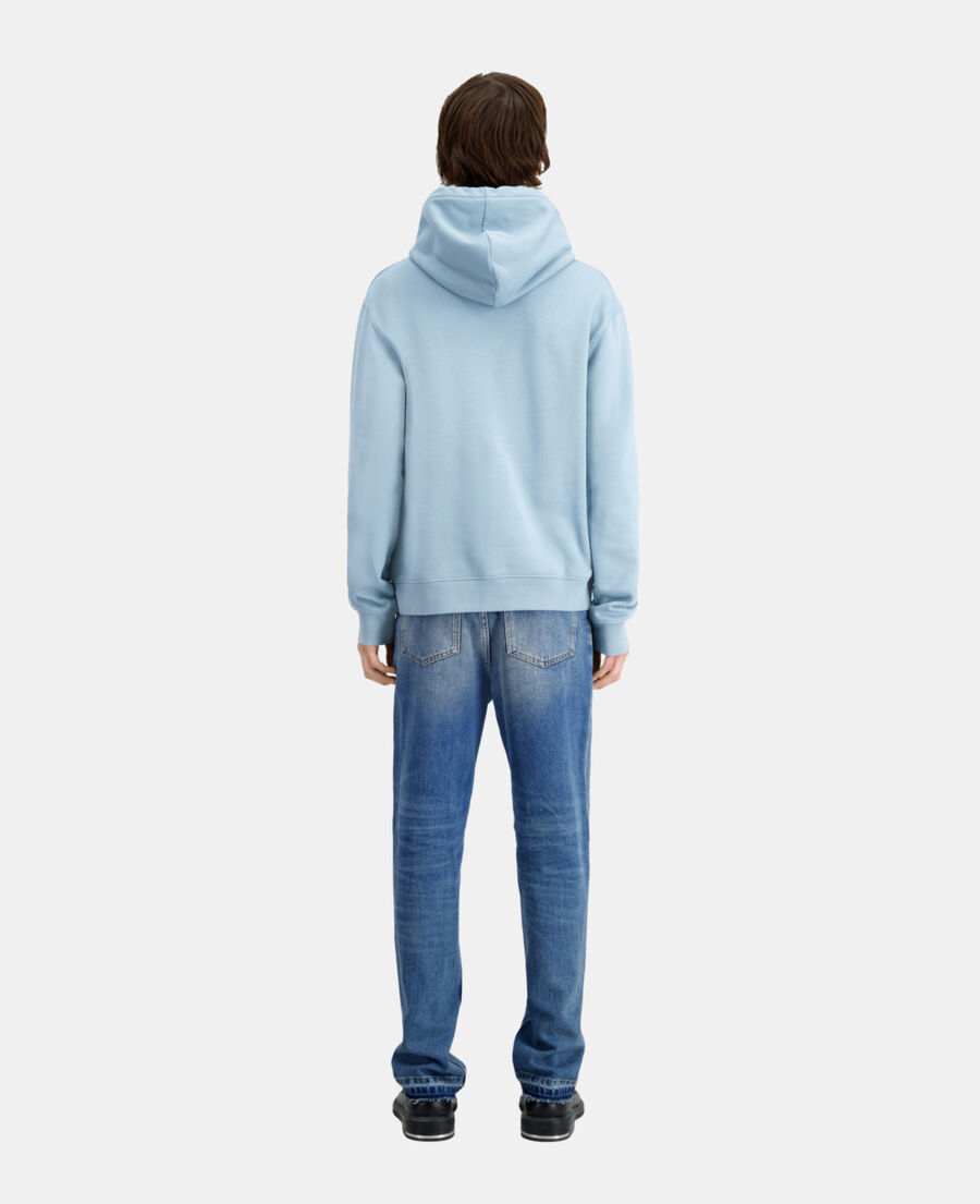 sweatshirt homme à capuche bleu avec logo