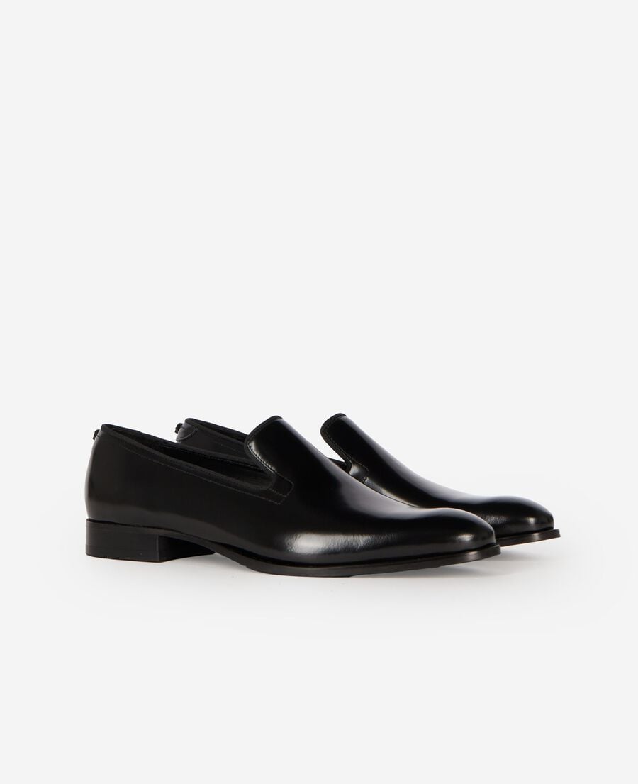 The Kooples H BLACK black shiny leather loafers