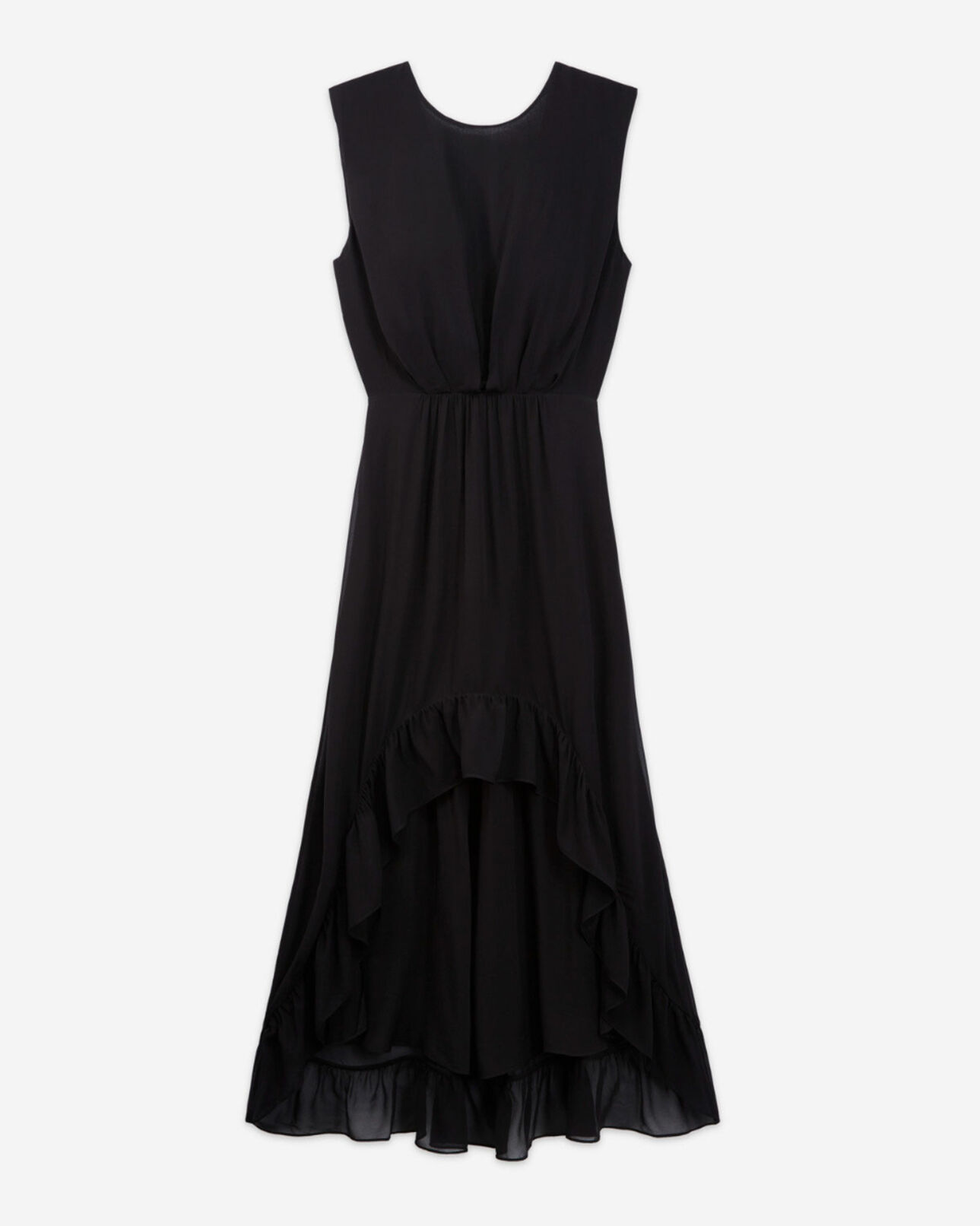 The Kooples WOMEN BLACK long semi-sheer dress