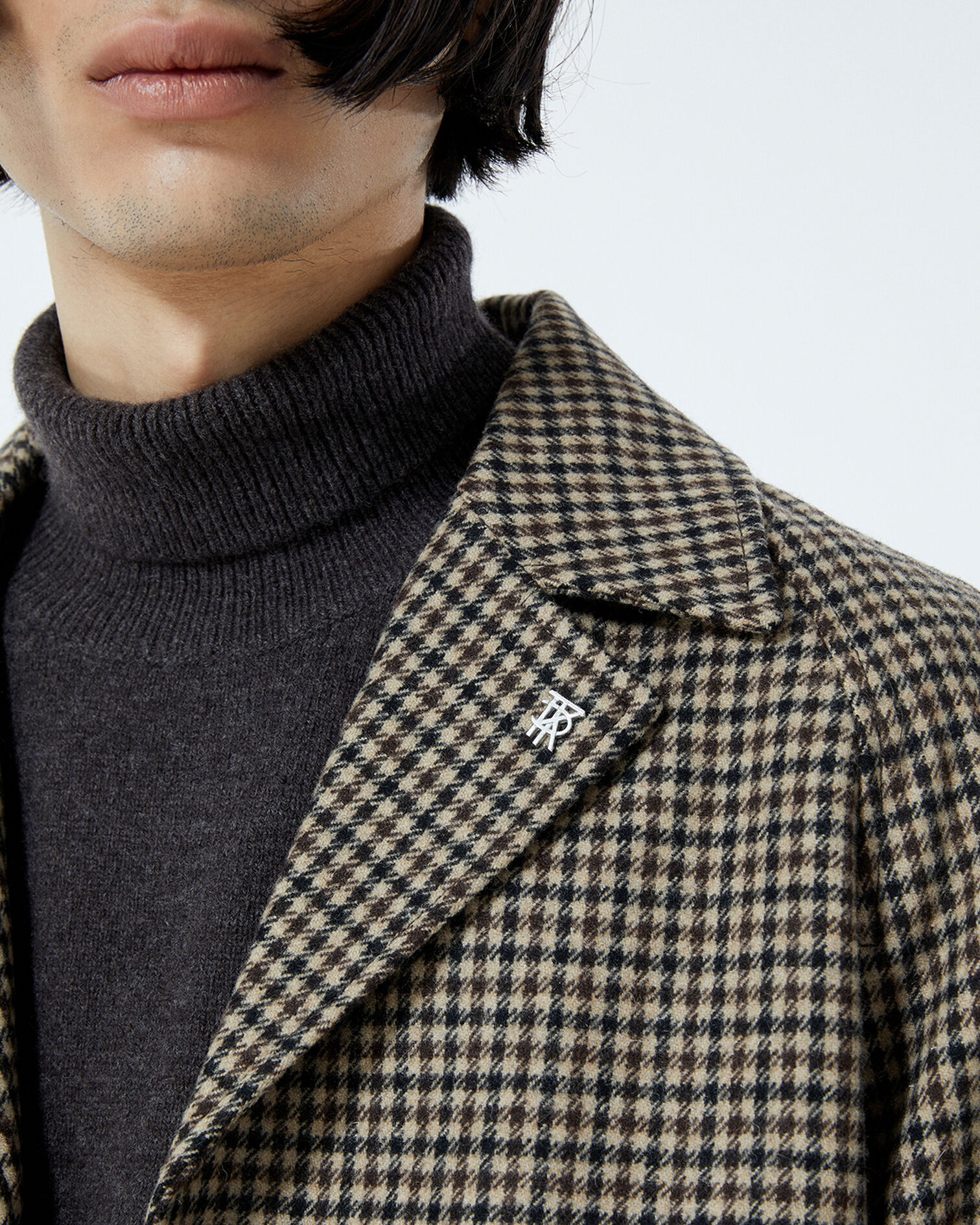 Manteau camel laine pied-de-poule, CAMEL, hi-res image number null