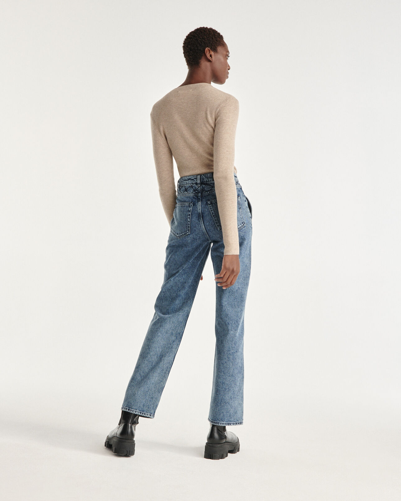 The Kooples DAMEN BEIGE wollpullover fein kaschmir beige tailliert