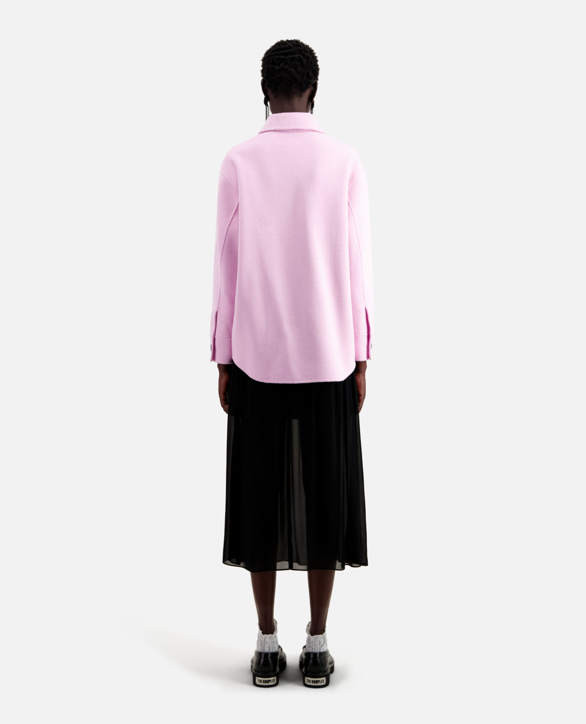 Pink wool overshirt style jacket, PALE PINK, hi-res image number null