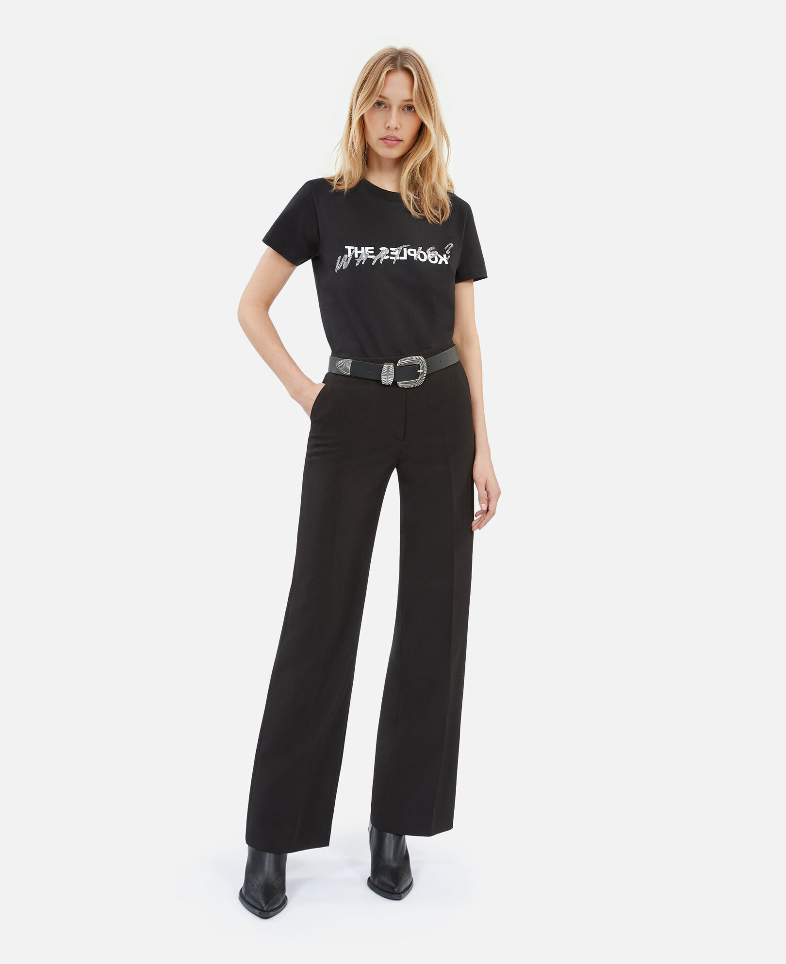 The Kooples MUJER BLACK camiseta strass what is negra para mujer