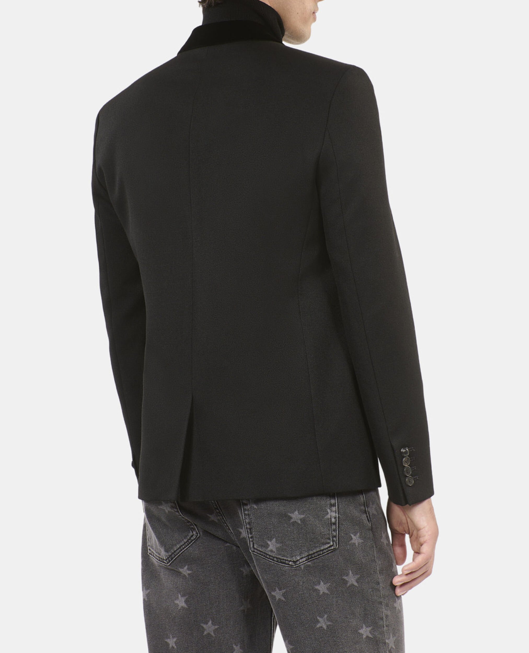 Black wool blazer, BLACK, hi-res image number null