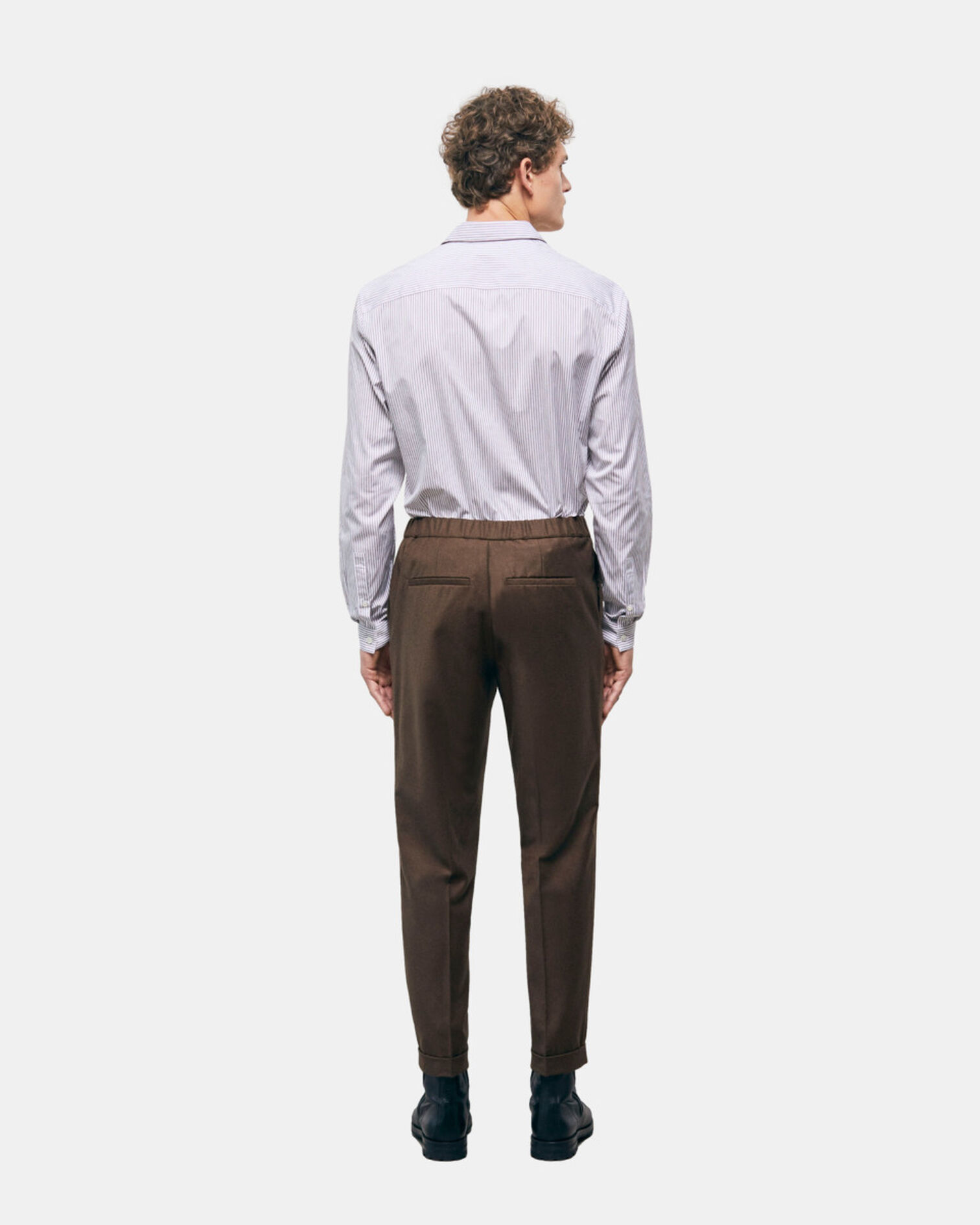Brown wool pants, BROWN, hi-res image number null