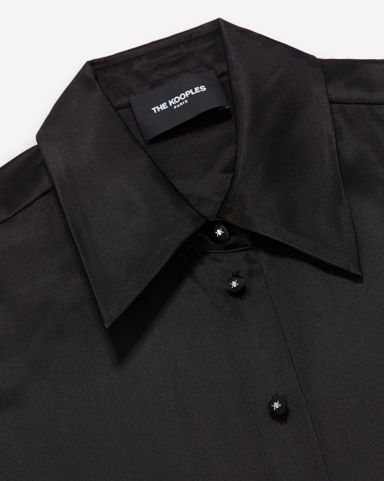 Chemise noire soie satin, BLACK, hi-res image number null
