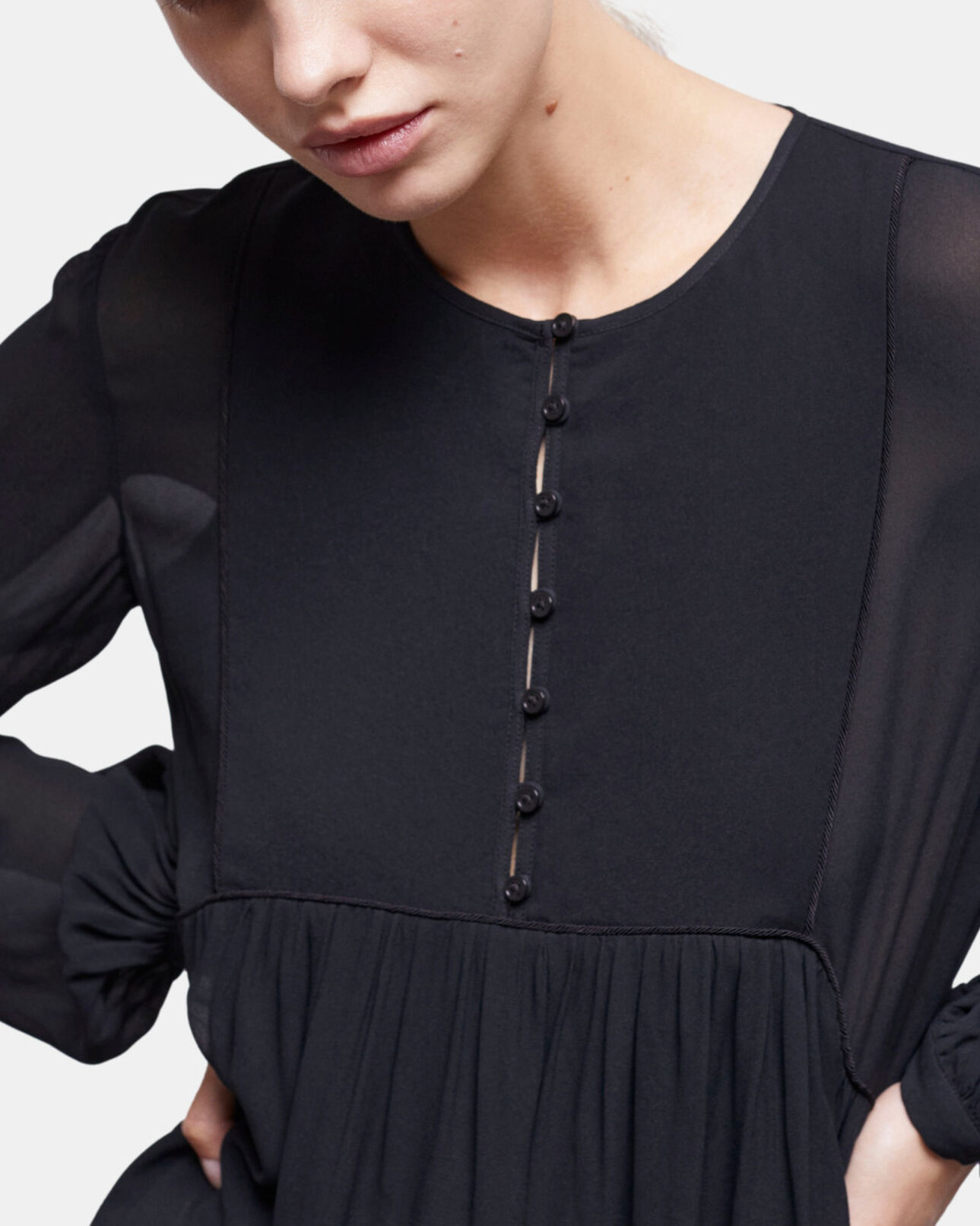 The Kooples FEMME BLACK robe courte noire
