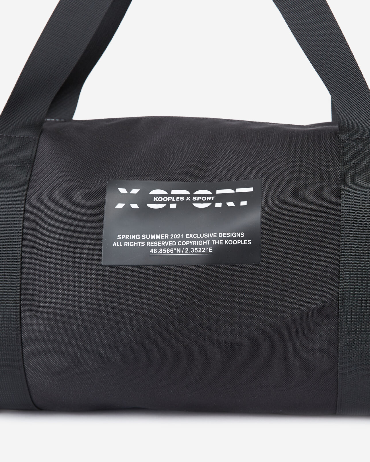 The Kooples HOMME BLACK sac de sport coton noir détails blancs
