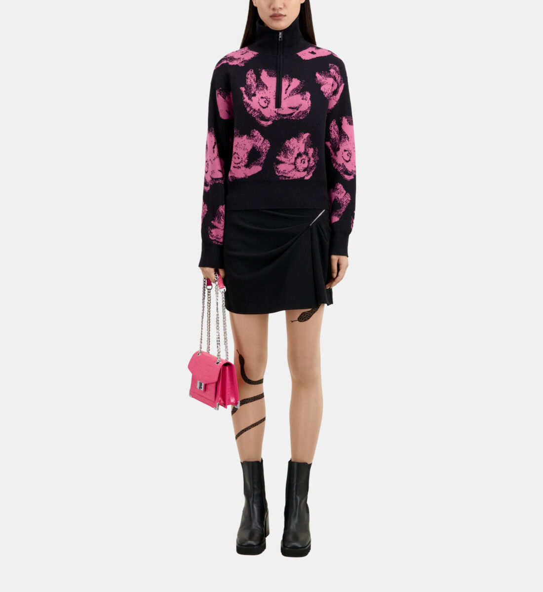 Black sweater with flowers The Kooples