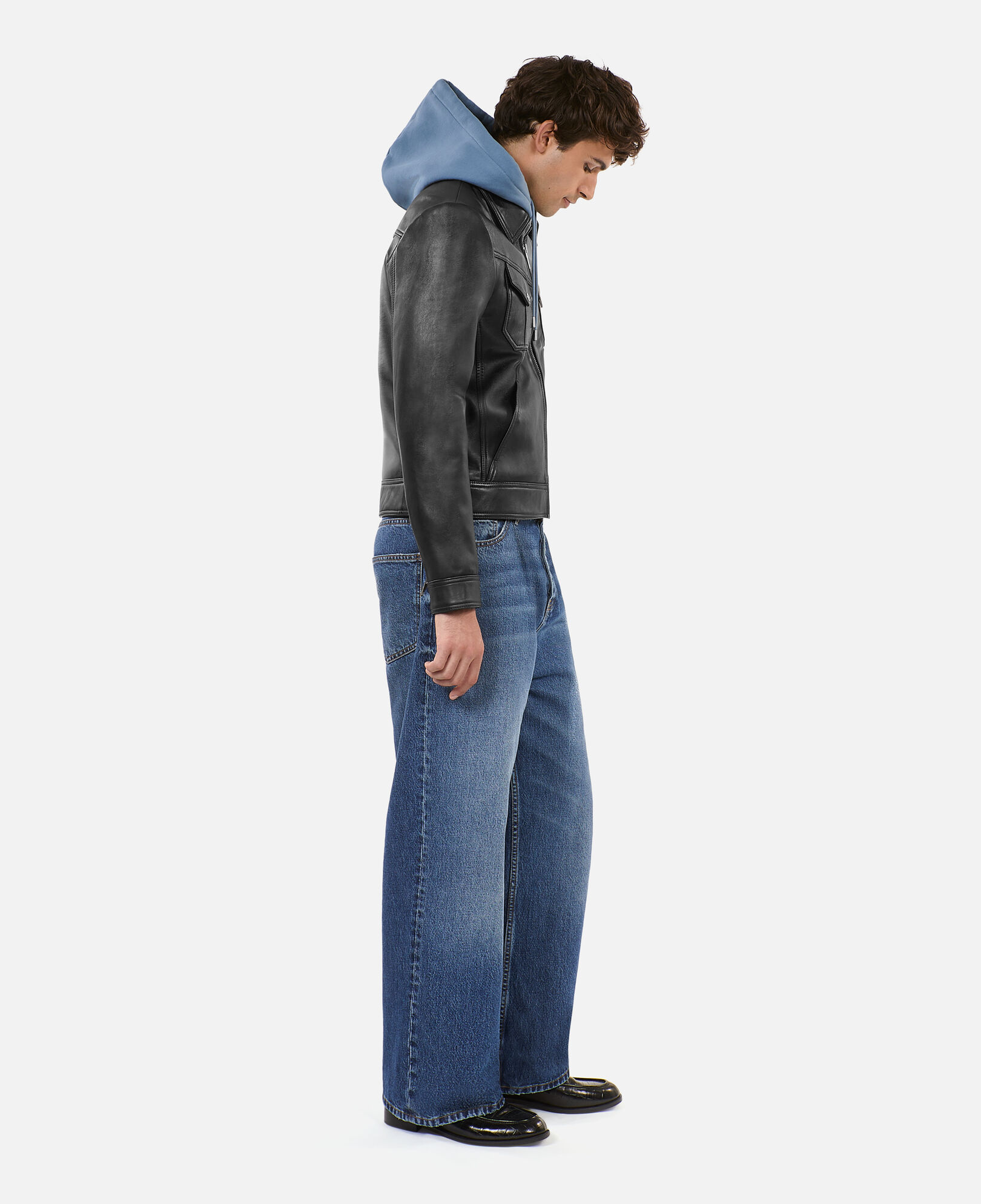 The Kooples MEN BLACK black leather jacket