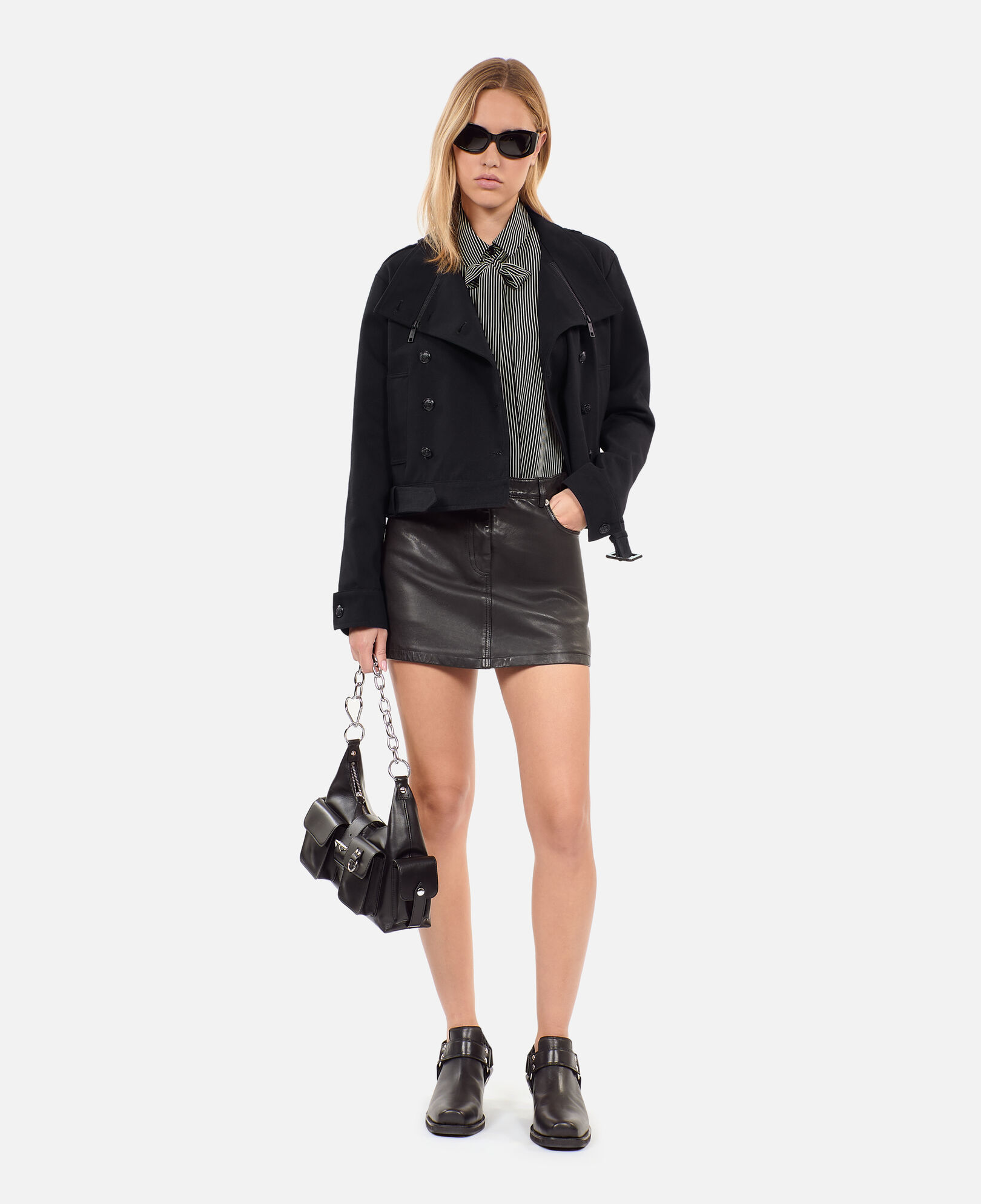 The Kooples FEMME BLACK blouson style trench noir
