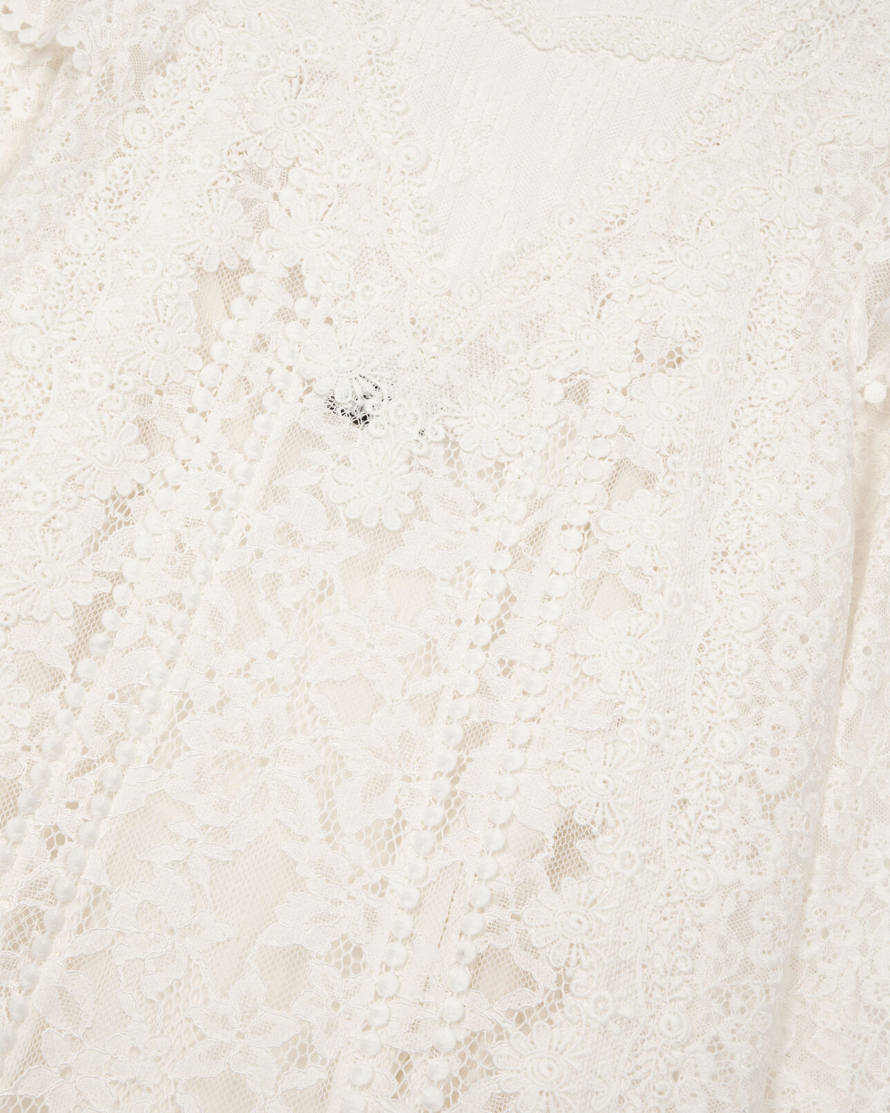 The Kooples FEMME ECRU robe courte en dentelle écrue
