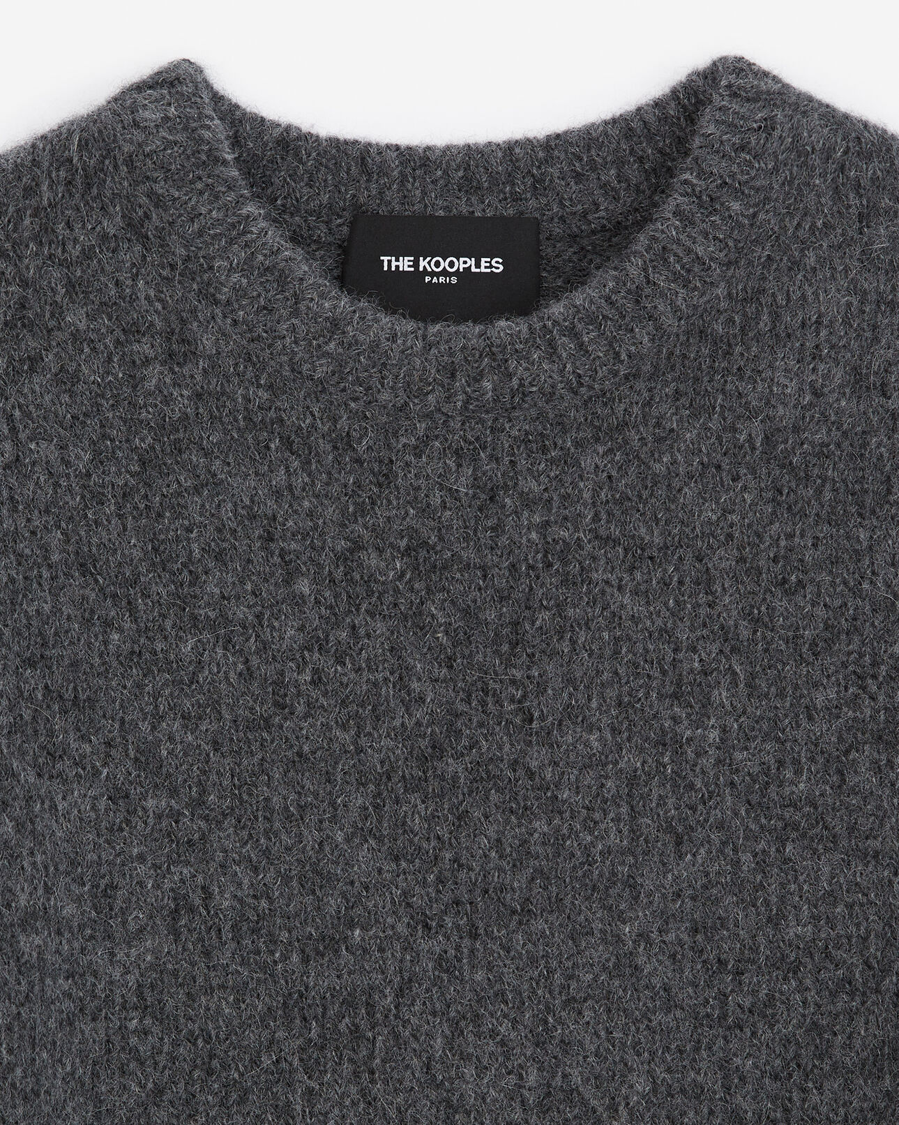 The Kooples WOMEN GRIS CLAIR alpaca wool gray sweater with shoulder gather