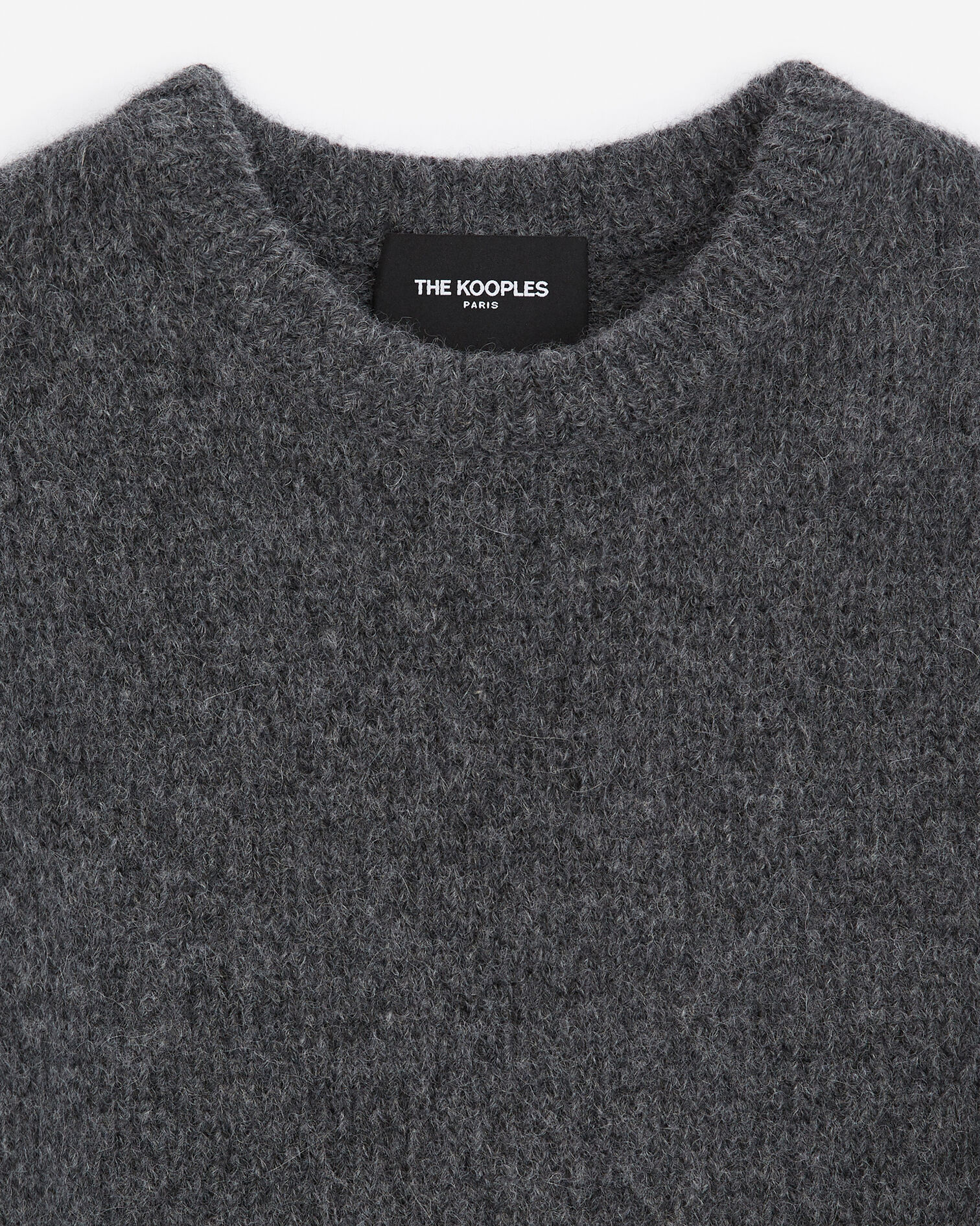Alpaca wool gray sweater with shoulder gather, GRIS CLAIR, hi-res image number null