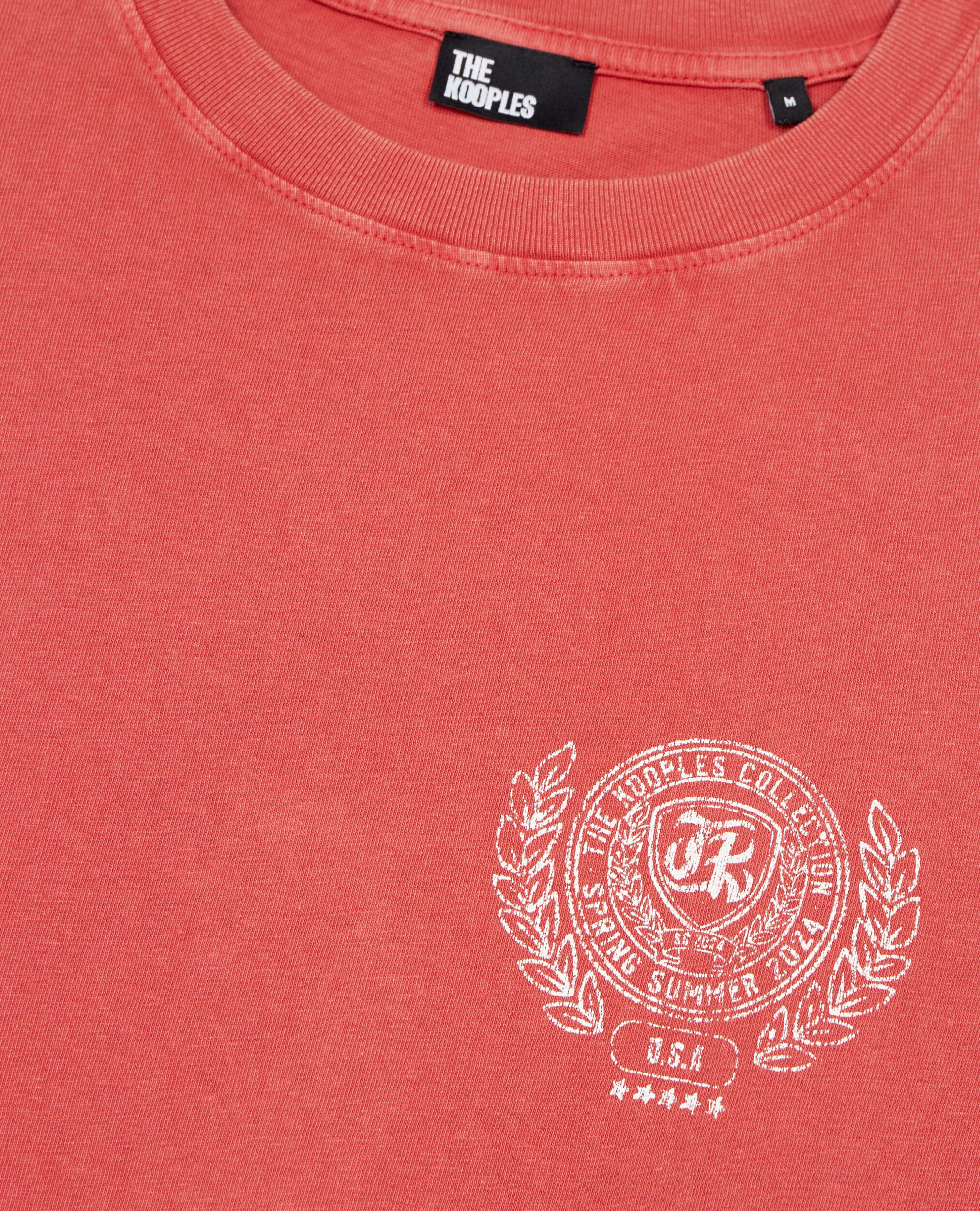 T-shirt rouge avec sérigraphie Blason, RED BRIQUE, hi-res image number null