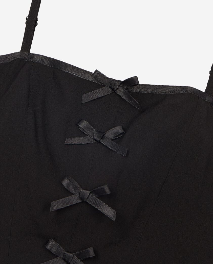 The Kooples DAMEN BLACK top mit schleifen-details schwarz