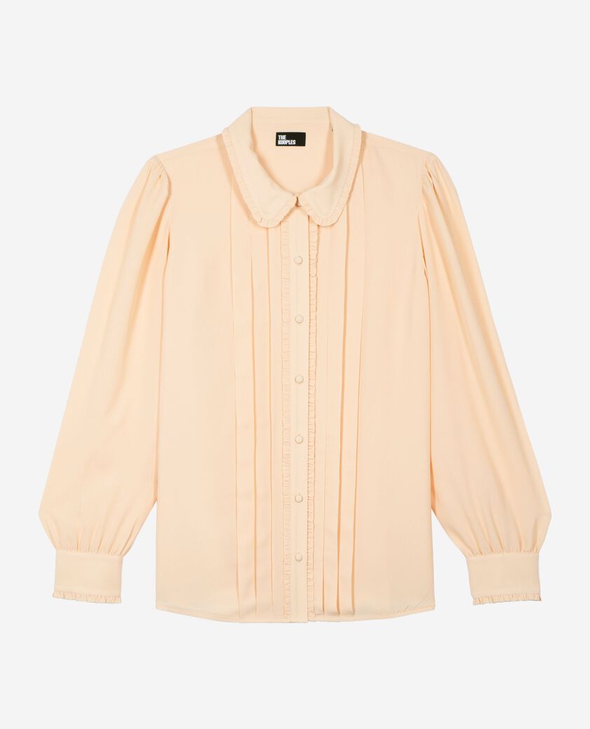 The Kooples DAMEN NUDE POUDRE hemd mit plissee-details pfirsich