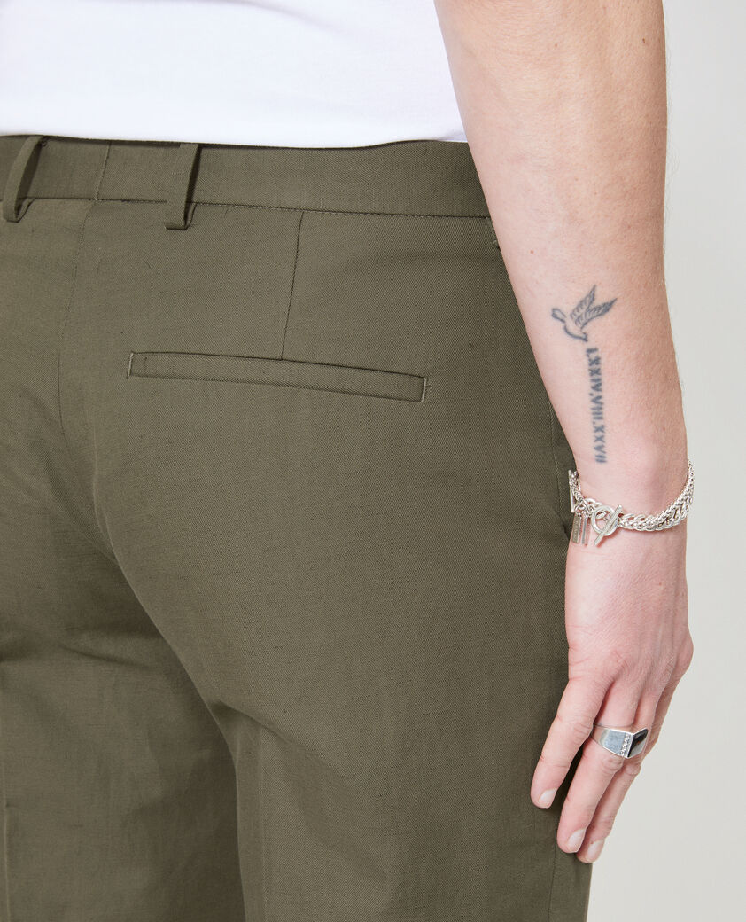 The Kooples MEN KAKI straight khaki suit pants