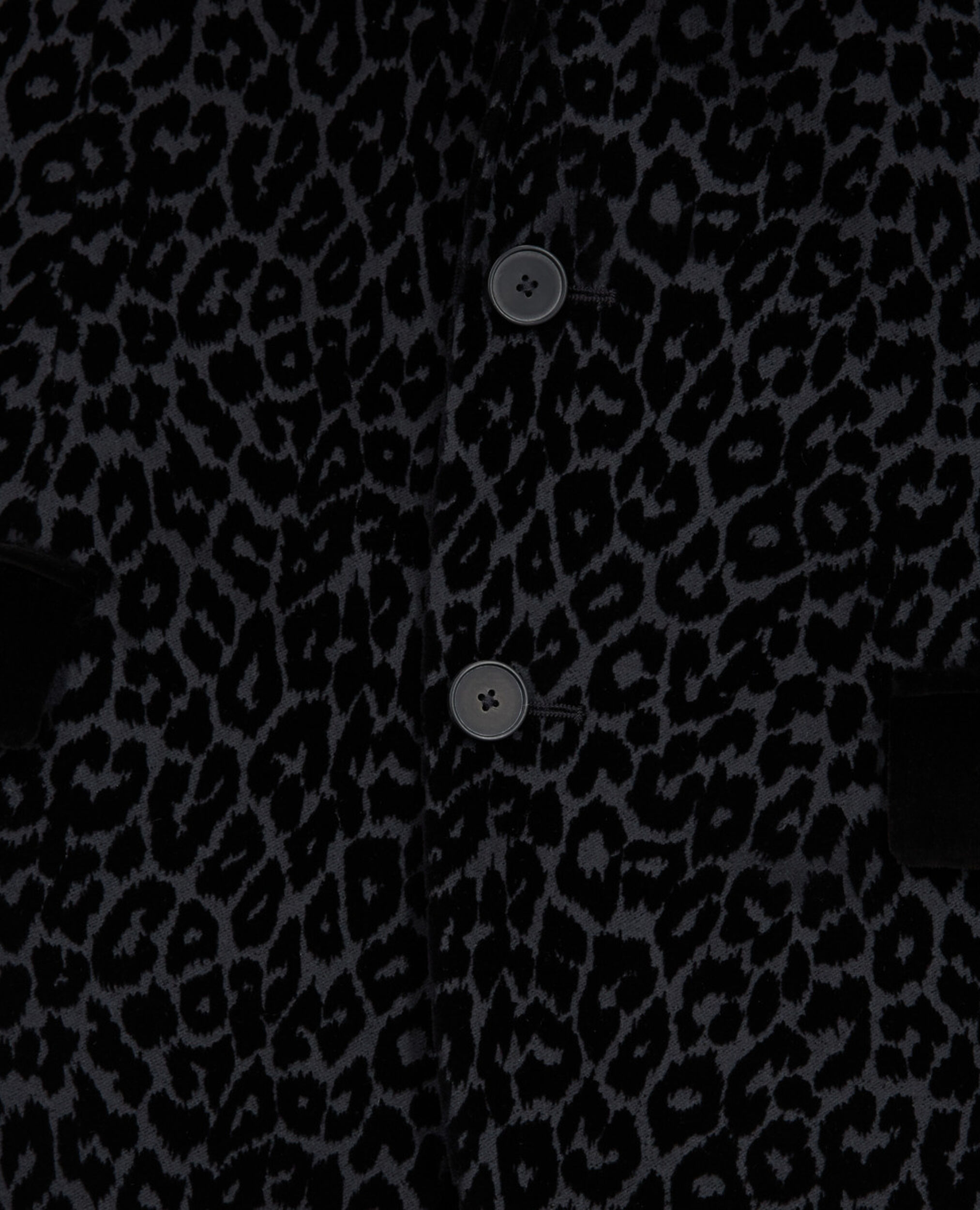 Black leopard print suit vest, BLACK, hi-res image number null