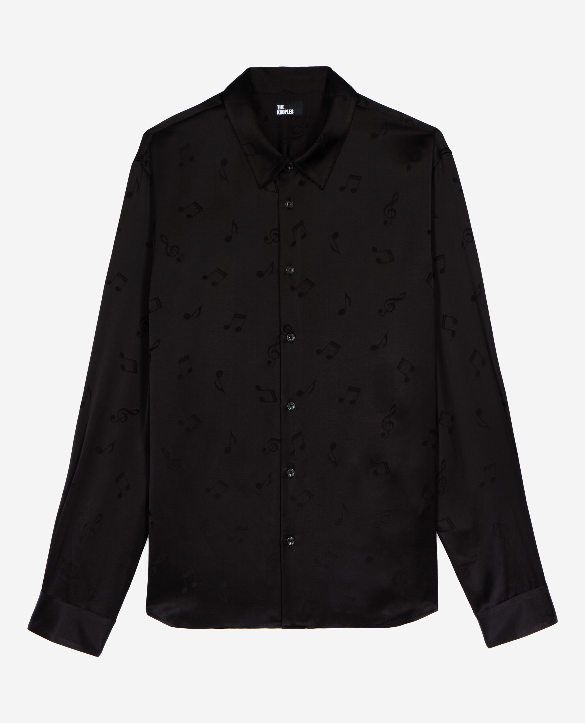 Chemise jacquard musique noire, BLACK, hi-res image number null