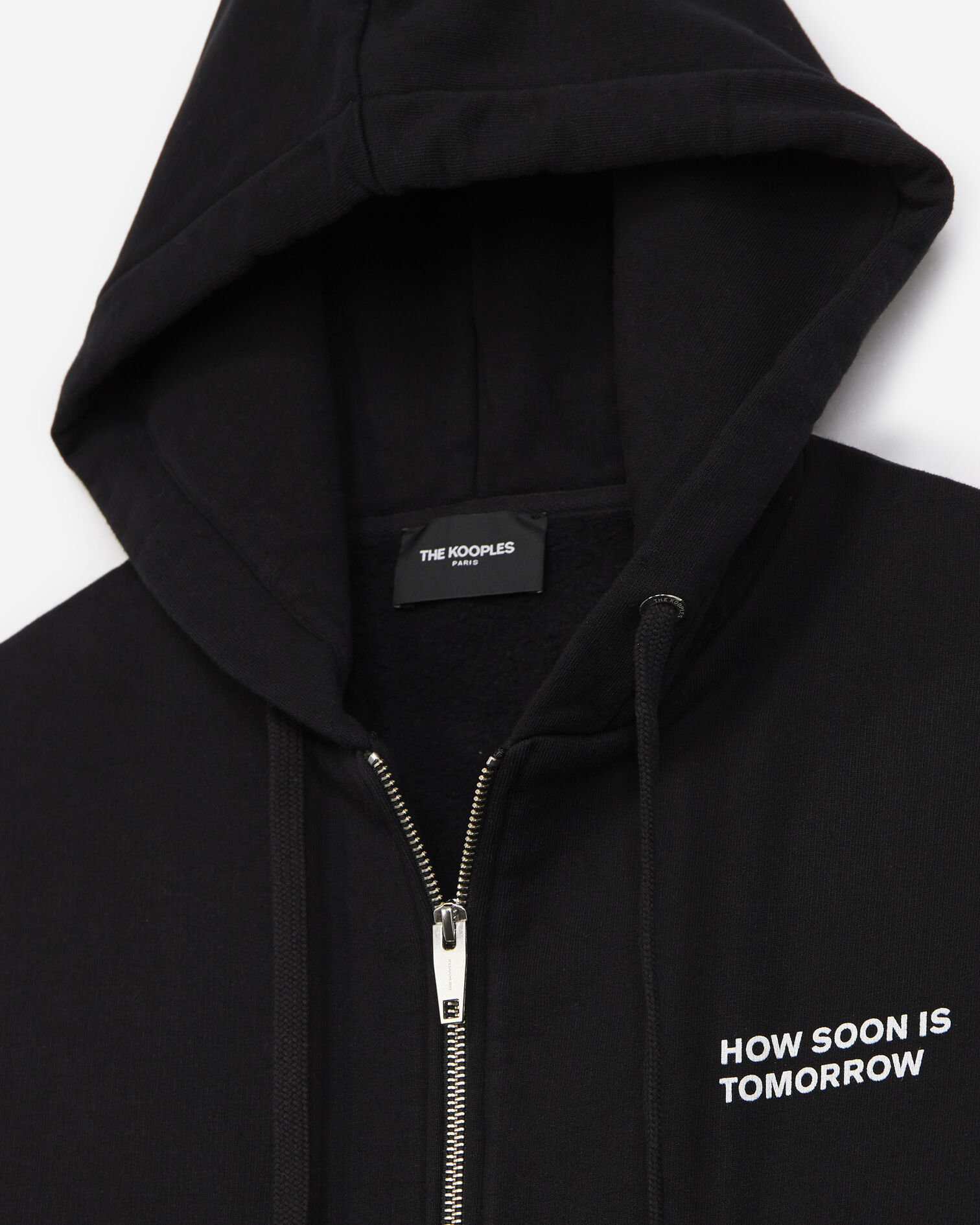 Sudadera negra capucha logotipo pecho, BLACK, hi-res image number null