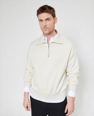 The Kooples HOMME LIGHT BEIGE sweatshirt col camionneur beige