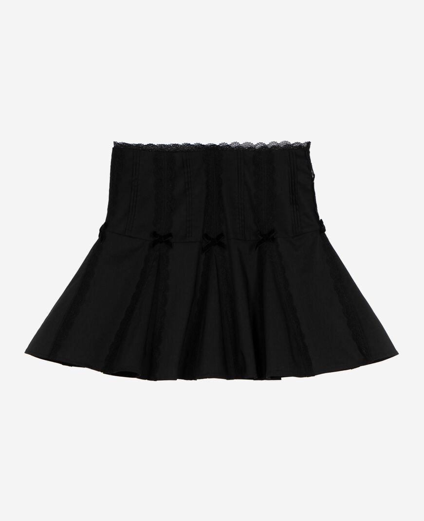 The Kooples F BLACK short skirt with black bow detail