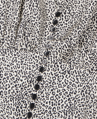 The Kooples DAMEN BLACK WHITE kurzes kleid mit print und knopfverschluss