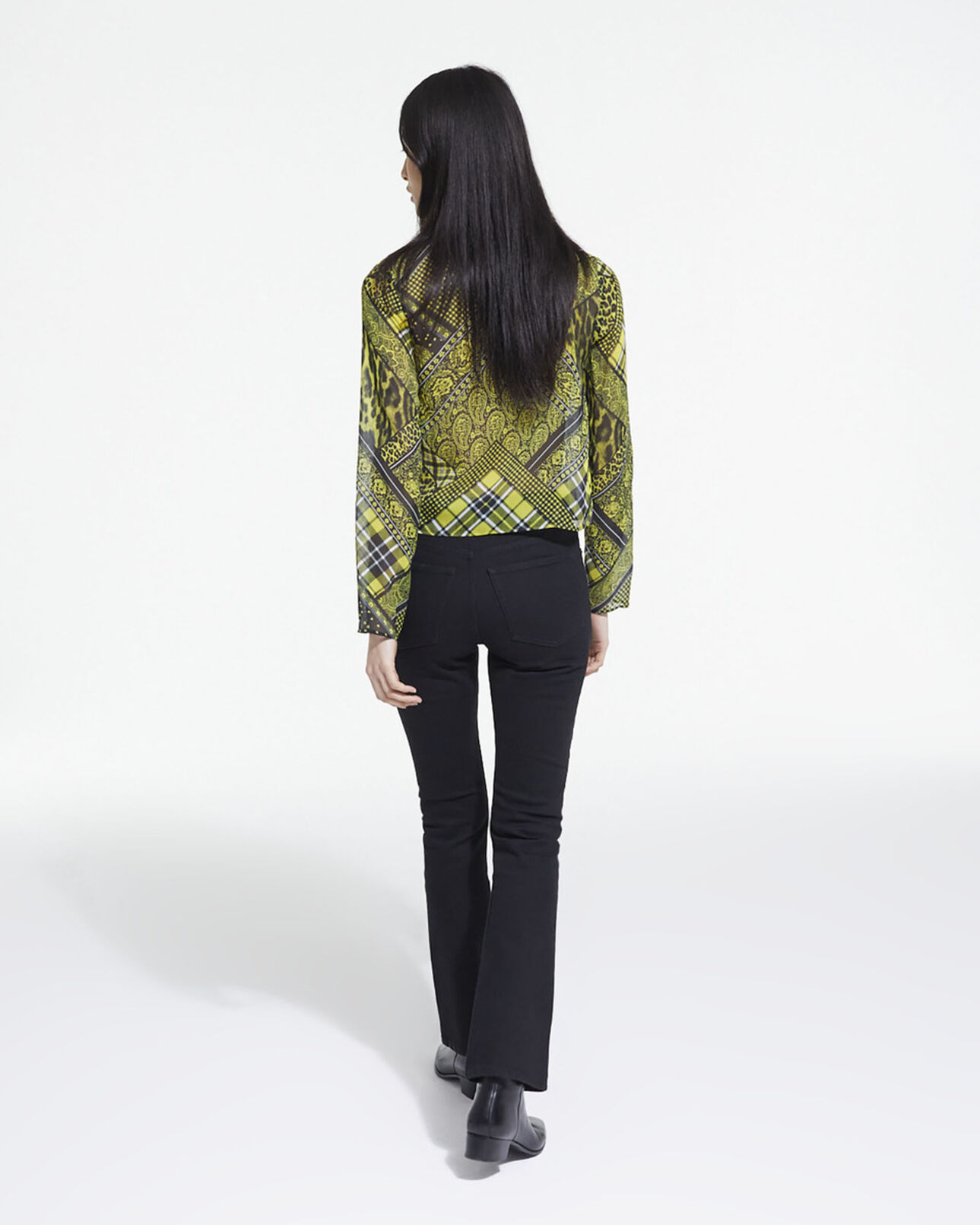 The Kooples FEMME BLACK / YELLOW top imprimé