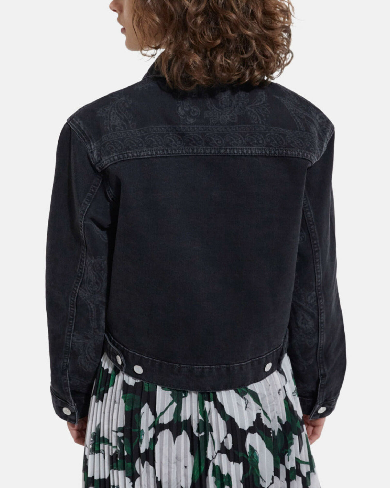 Faded jean jacket, BLACK WASHED, hi-res image number null