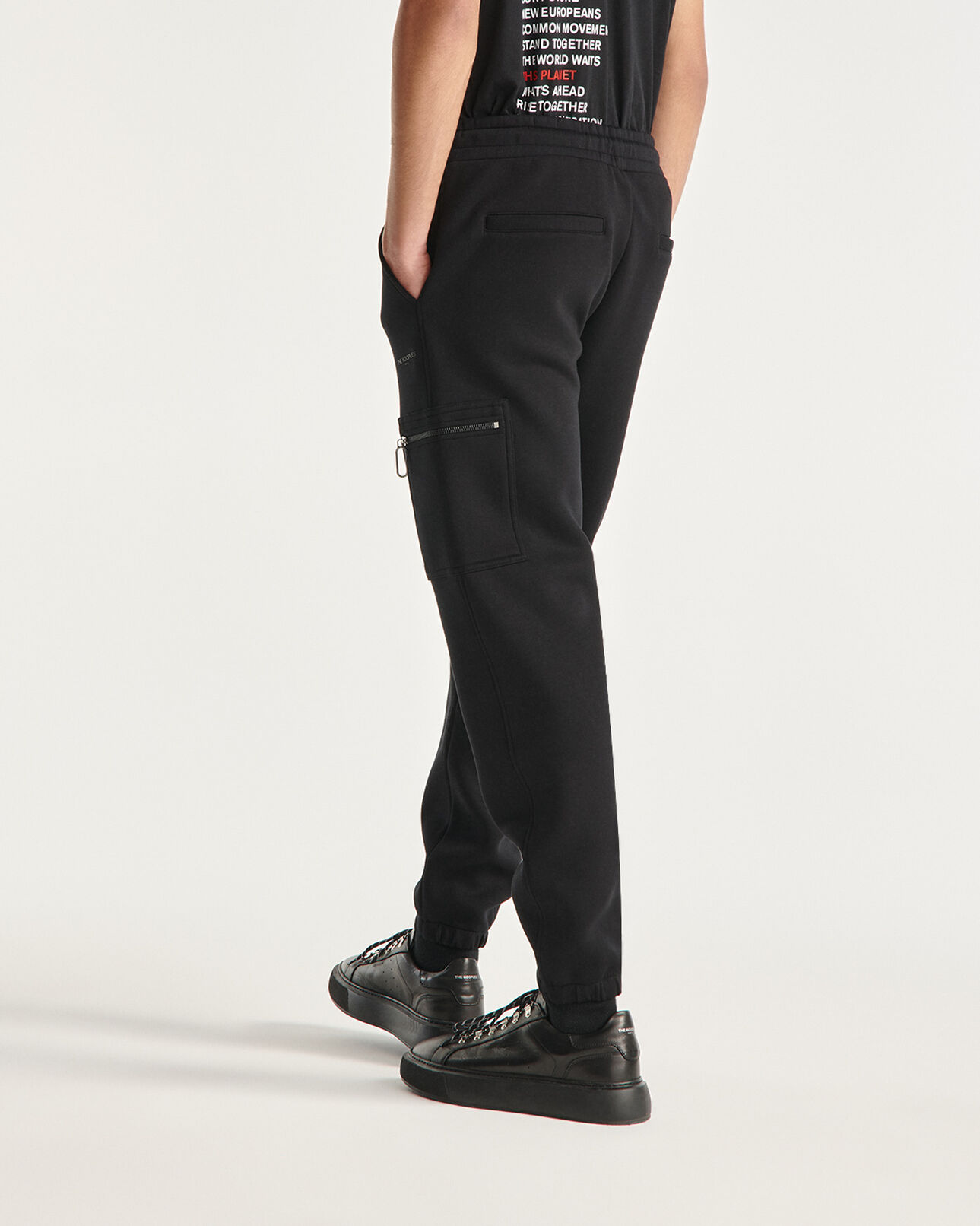 The Kooples HOMME BLACK jogging noir avec logo the kooples