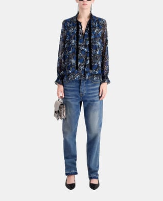 The Kooples WOMEN BLUE printed top with pleating
