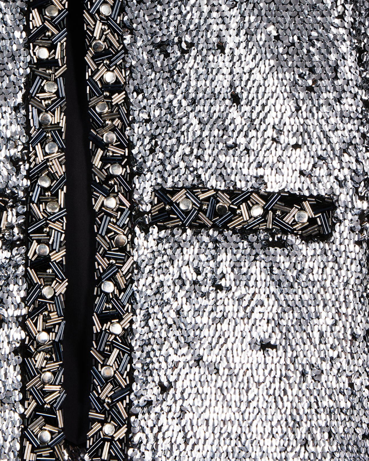 The Kooples WOMEN SILVER sequin and silver pearl jacket
